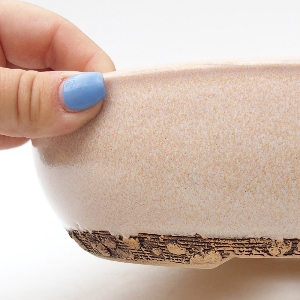 Bol à bonsaï en céramique 22 x 22 x 6 cm, rose