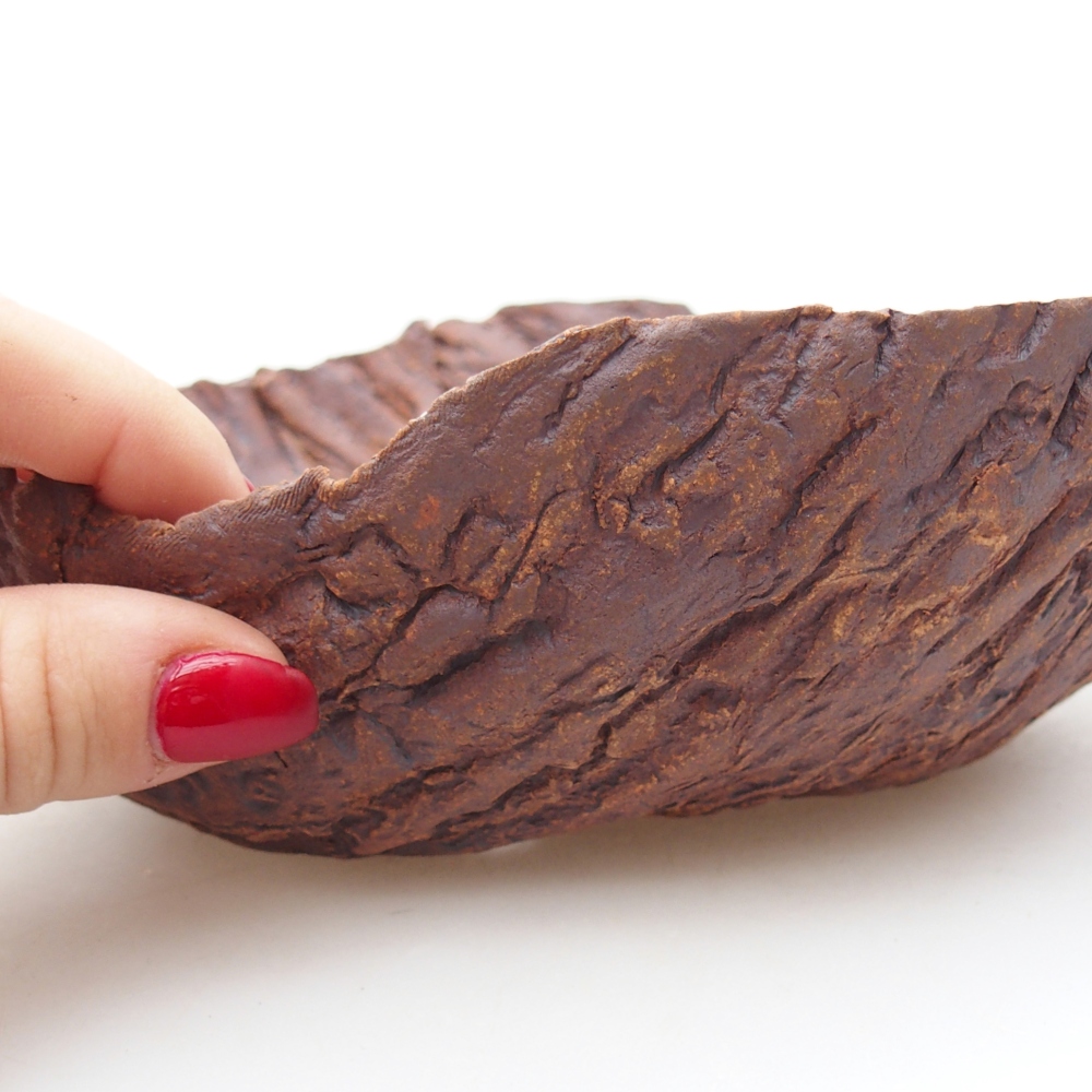 Coquille en céramique 18,5 x 17,5 x 6 cm , couleur marron