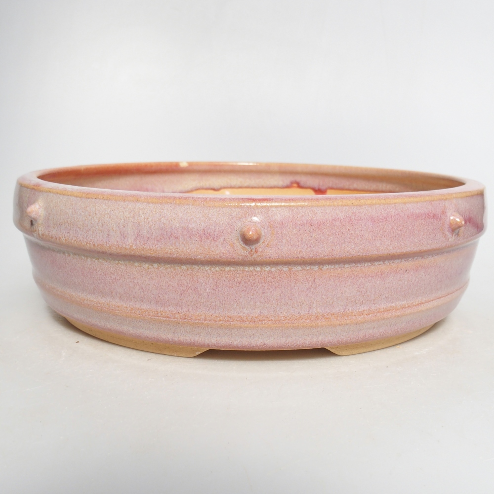 Bol à bonsaï en céramique 23 x 23 x 6,5 cm, rose