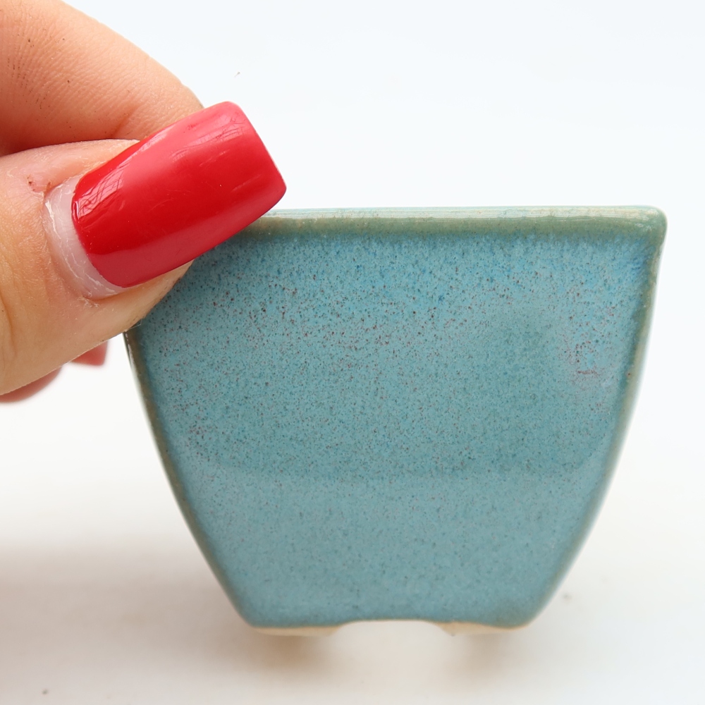 Bol à bonsaï en céramique 5,5 x 5,5 x 4,5 cm, couleur bleu
