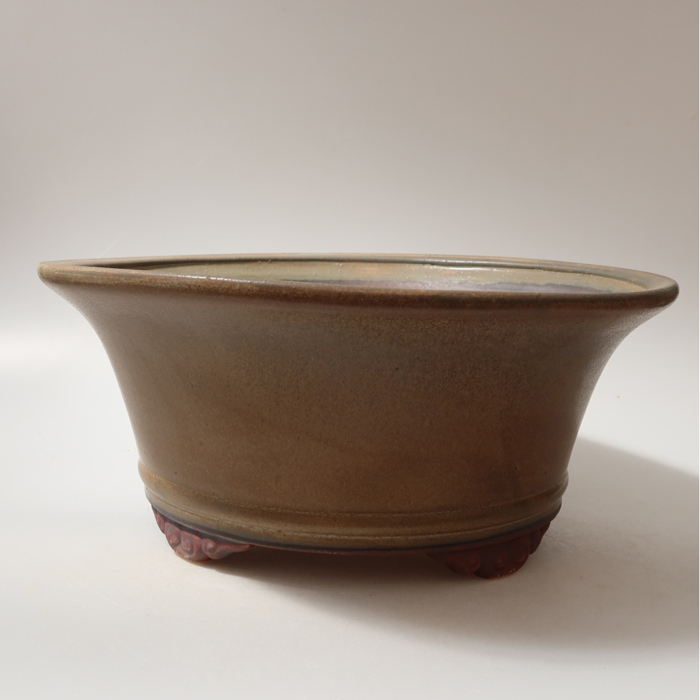 Bol à bonsaï en céramique 29 x 29 x 12 cm, brun
