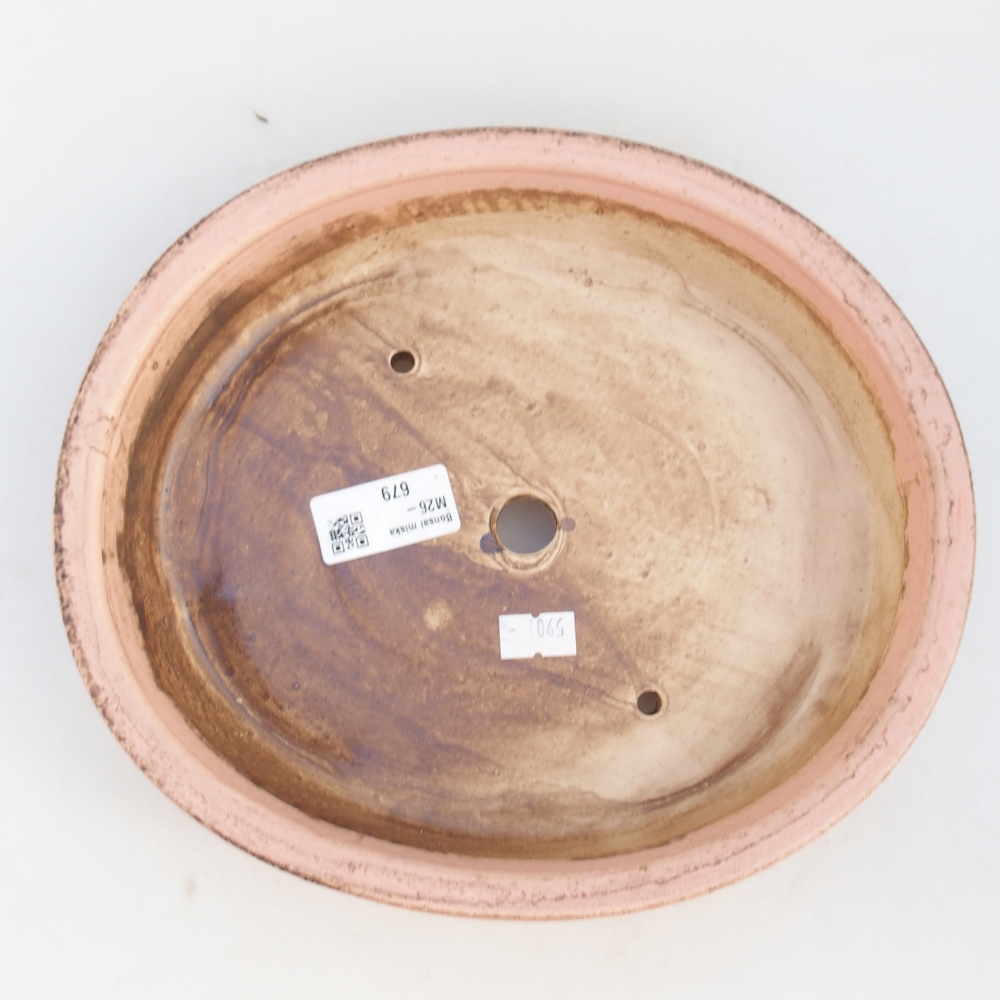 Bol à bonsaï en céramique 24 x 21 x 5 cm, rose