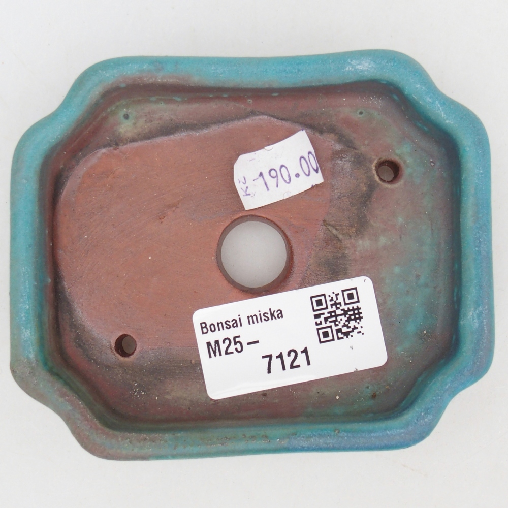 Bol à bonsaï en céramique 10 x 8,5 x 2 cm, couleur bleu