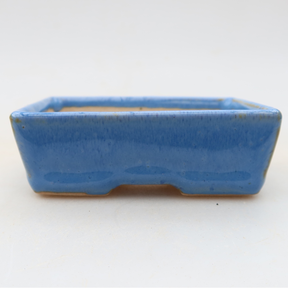 Pot à bonsaï en céramique 8 x 6 x 2,5 cm, couleur bleue