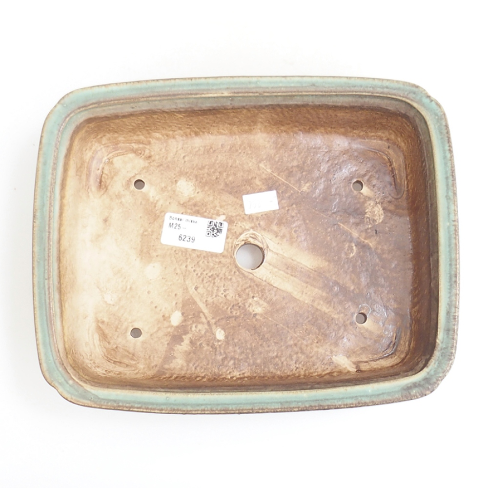 Bol à bonsaï en céramique 24,5 x 19 x 7 cm, vert