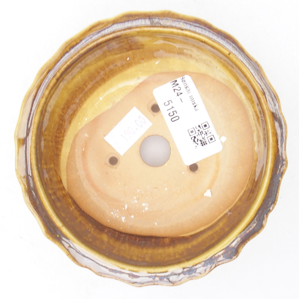 Bol à bonsaï en céramique 11,5 x 11,5 x 5 cm, jaune