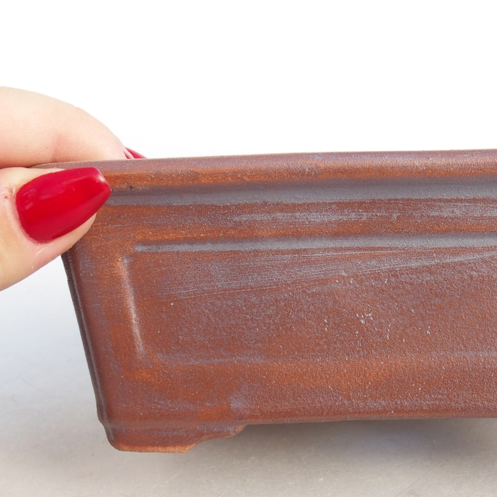 Bol à bonsaï en céramique 13,5 x 10 x 5,5 cm, couleur métal