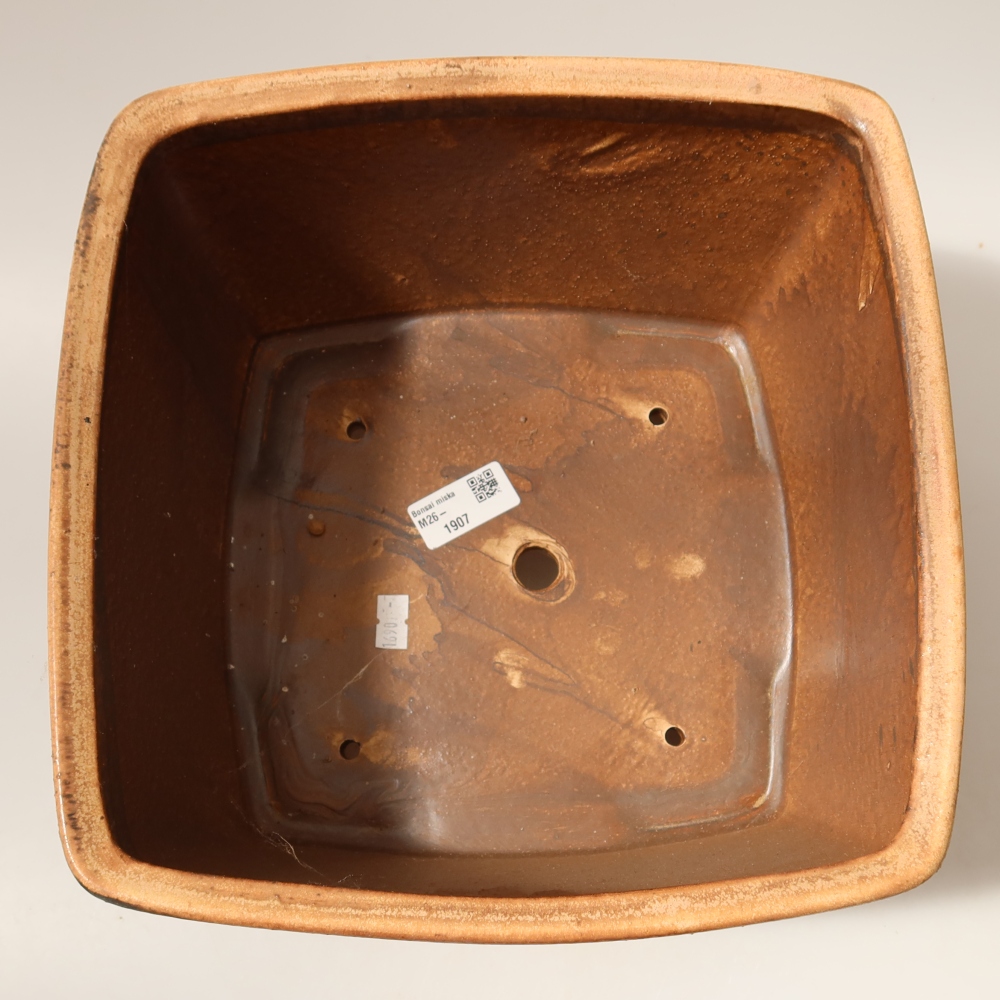 Pot à bonsaï en céramique 26,5 x 26,5 x 15,5 cm, couleur rose