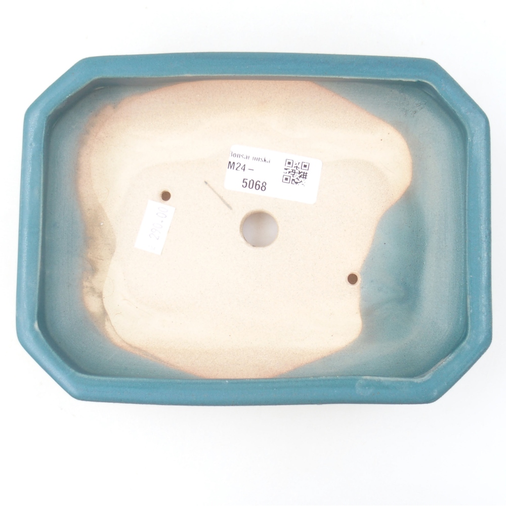 Bol à bonsaï en céramique 18,5 x 13,5 x 4 cm, couleur bleu