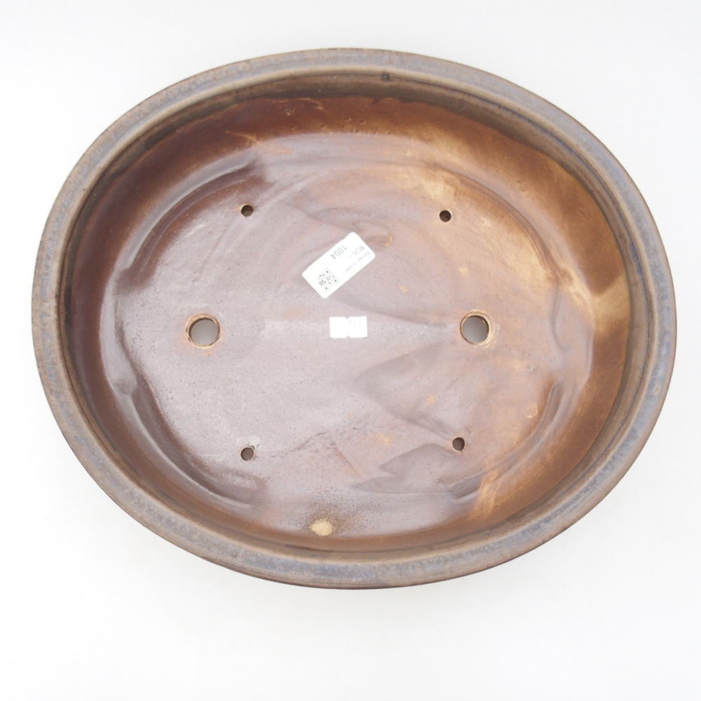 Bol à bonsaï en céramique 32,5 x 28,5 x 7 cm, couleur bleu