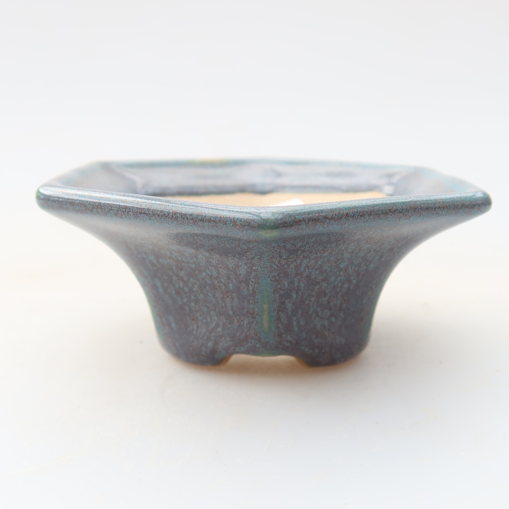 Pot à bonsaï en céramique 8 x 7 x 3,5 cm, couleur grise
