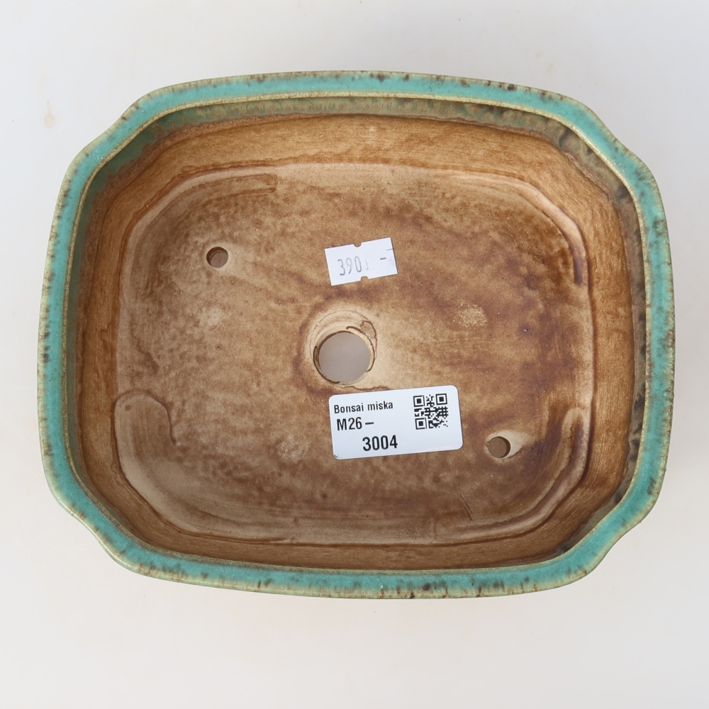 Bol à bonsaï en céramique 17,5 x 14,5 x 5 cm, vert