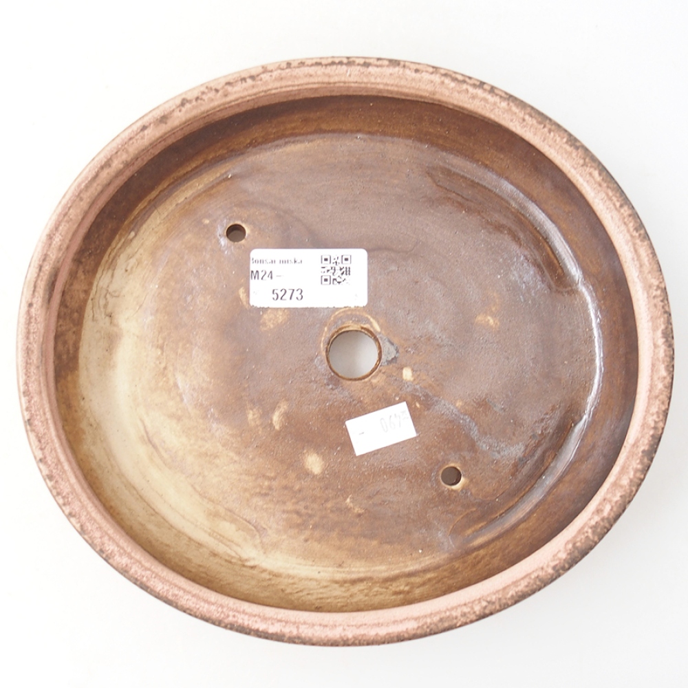 Bol à bonsaï en céramique 20,5 x 18,5 x 4,5 cm, rose