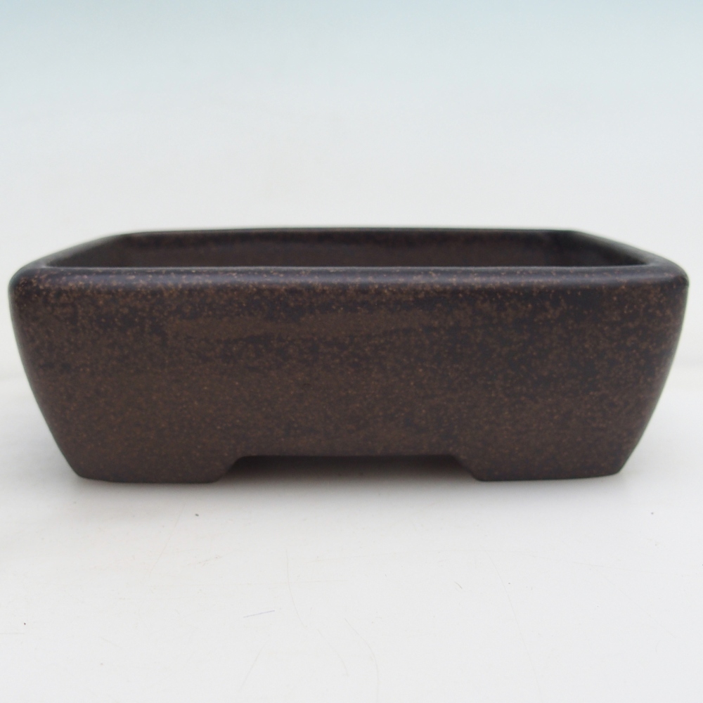 Bol à bonsaï en céramique 14 x 10 x 4,5 cm, couleur ocre brunâtre