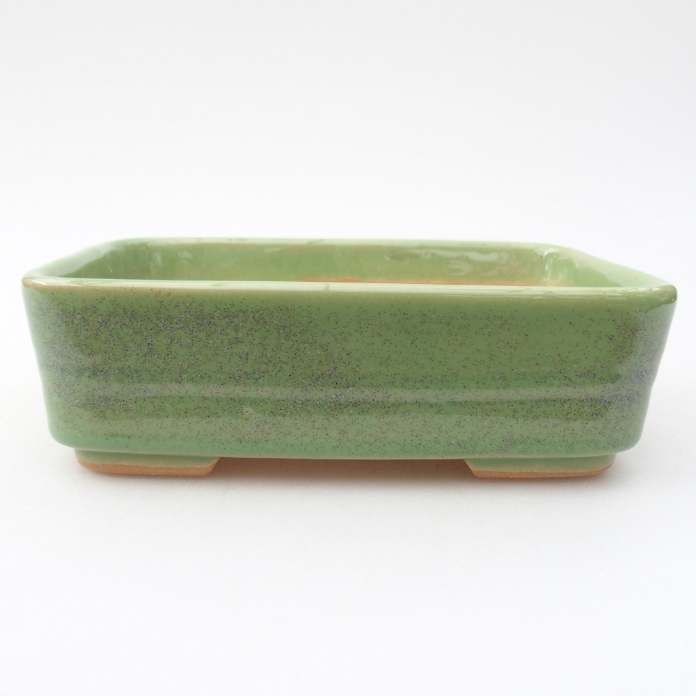 Bol à bonsaï en céramique 14,5 x 10,5 x 4,5 cm, vert
