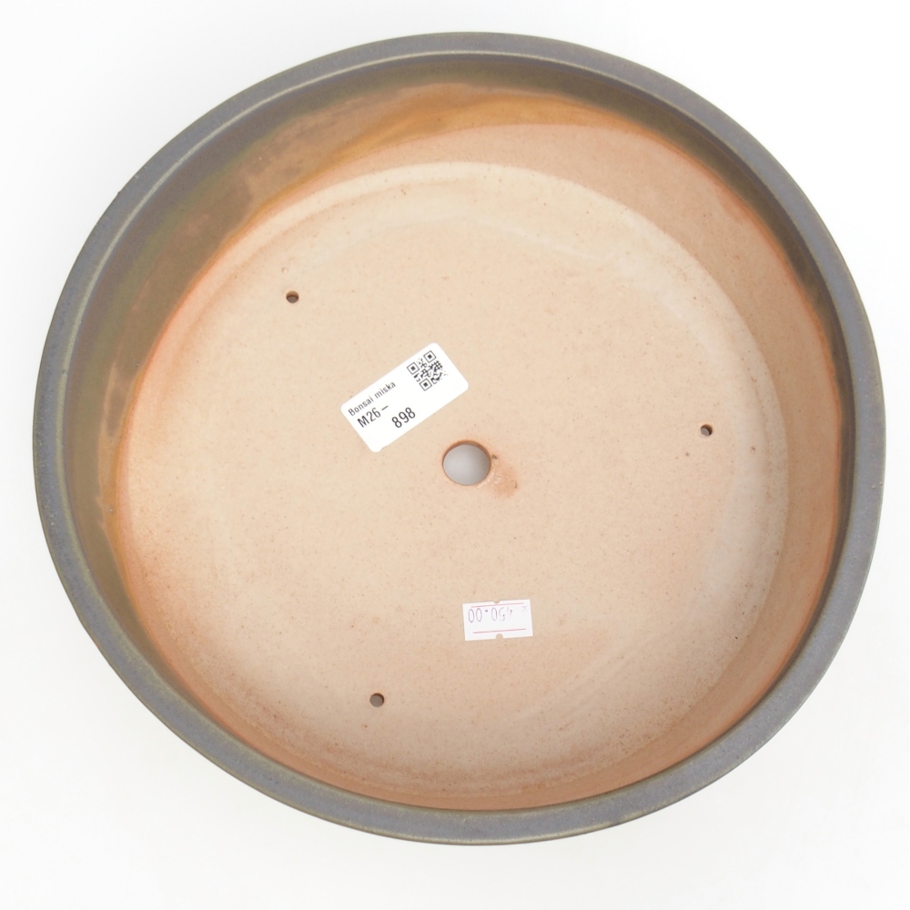 Bol à bonsaï en céramique 24,5 x 24,5 x 7,5 cm, vert-gris