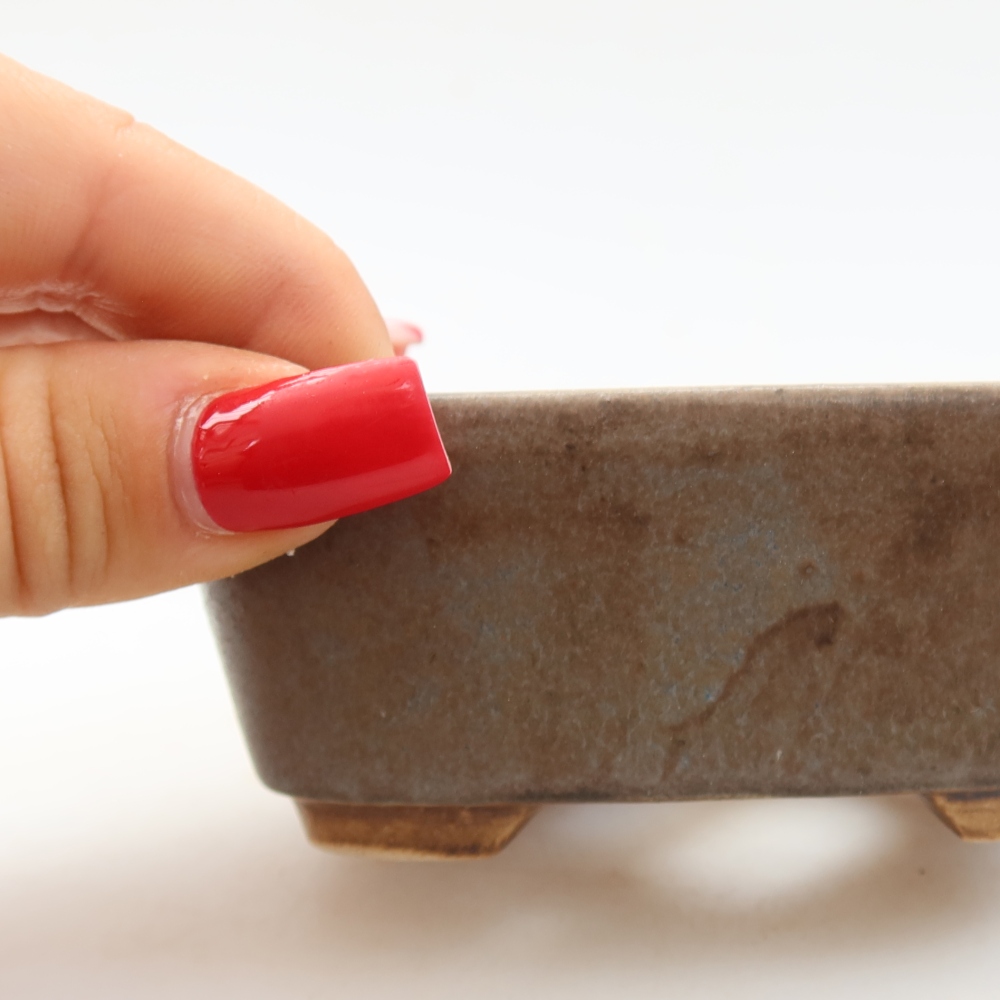 Pot à bonsaï en céramique 10 x 8,5 x 4 cm, couleur bleue