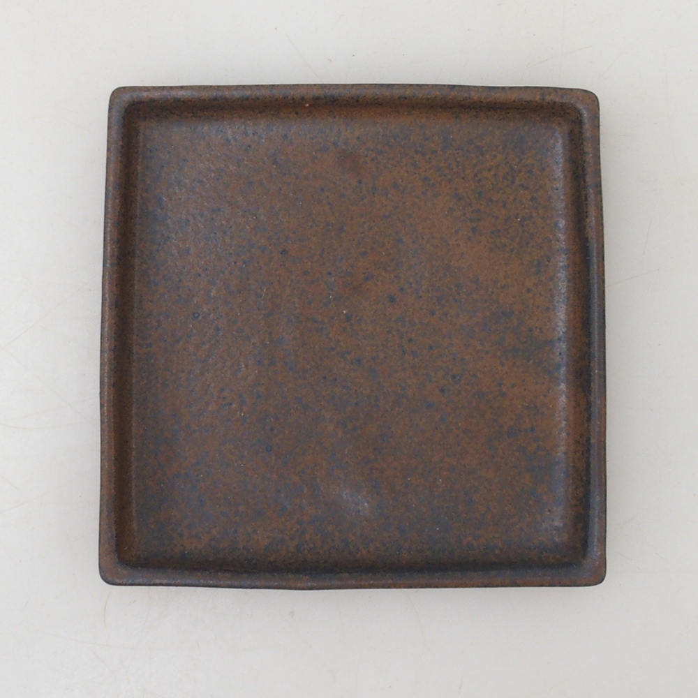 Plateau pour bonsaïs carré M - 10 x 10 x 1,5 cm - brun