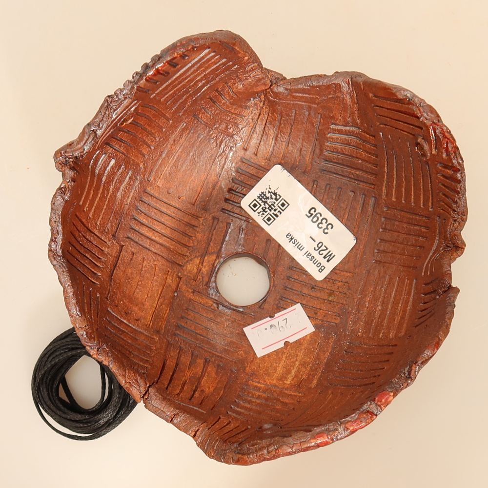 Coquille en céramique pour kokedama, 12,5 x 12 x 7,5 cm, couleur marron