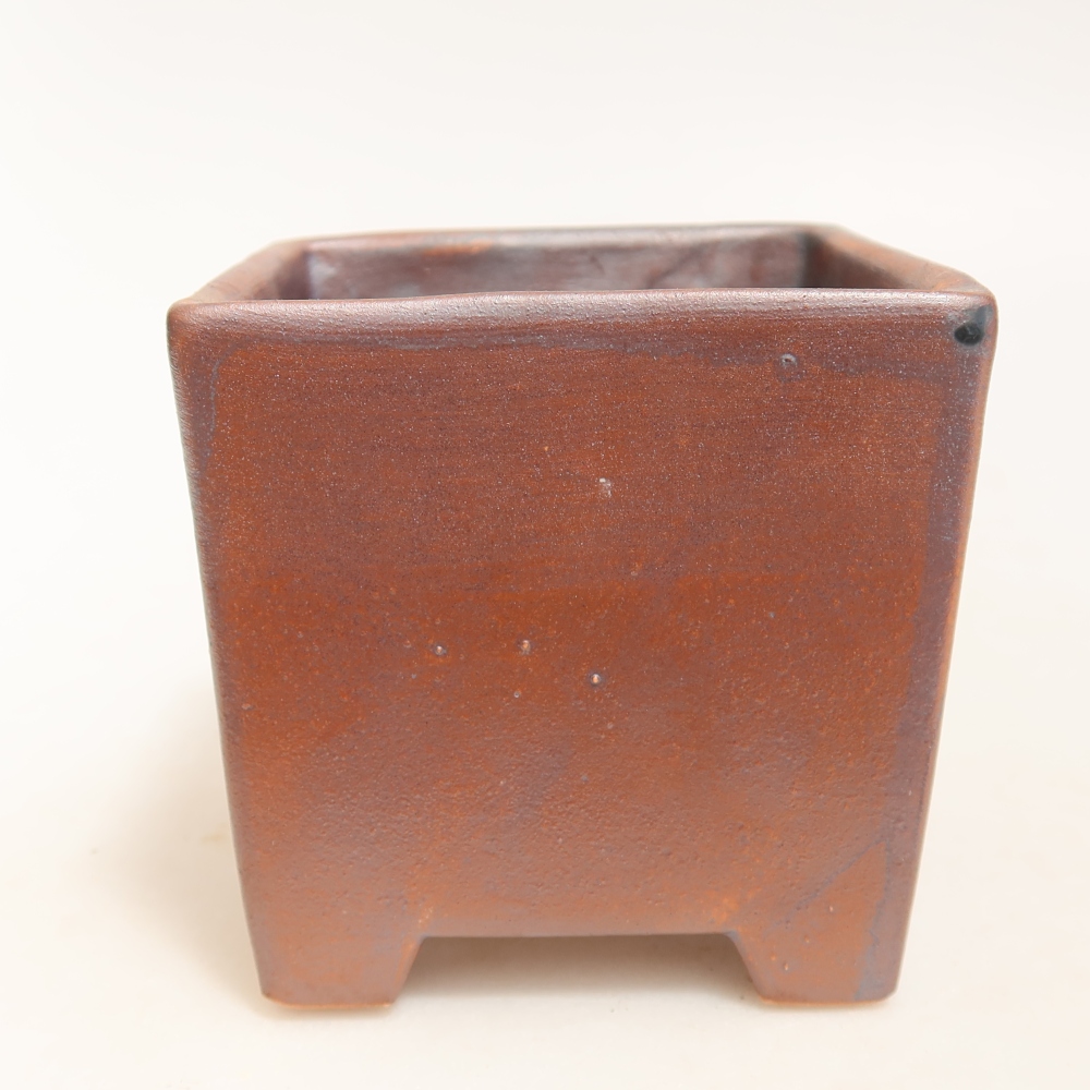 Pot à bonsaï en céramique 9 x 9 x 8,5 cm, couleur métallique