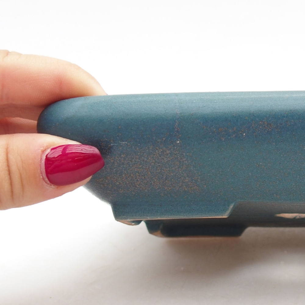 Bol à bonsaï en céramique 17 x 14 x 3,5 cm, couleur bleu