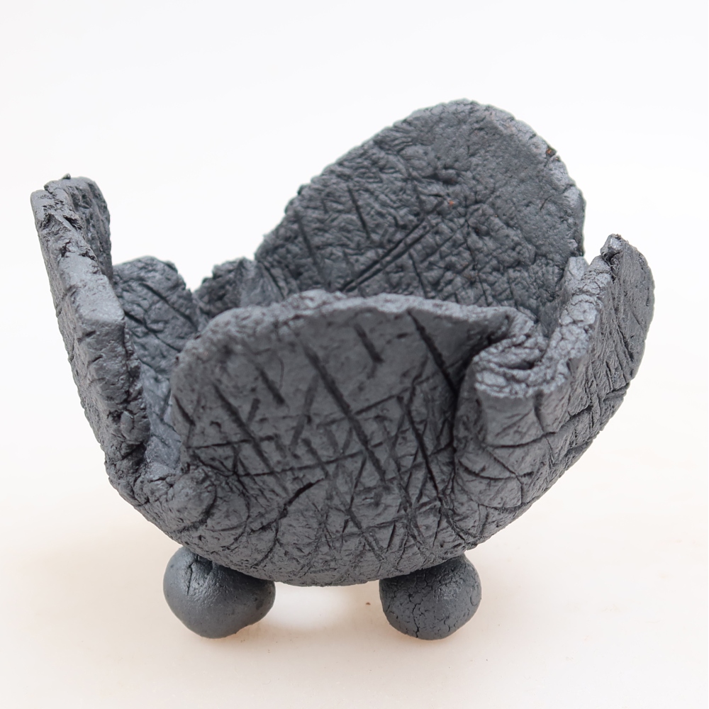 Coquille en céramique  10,5 x 9 x 8,5 cm, couleur métallique