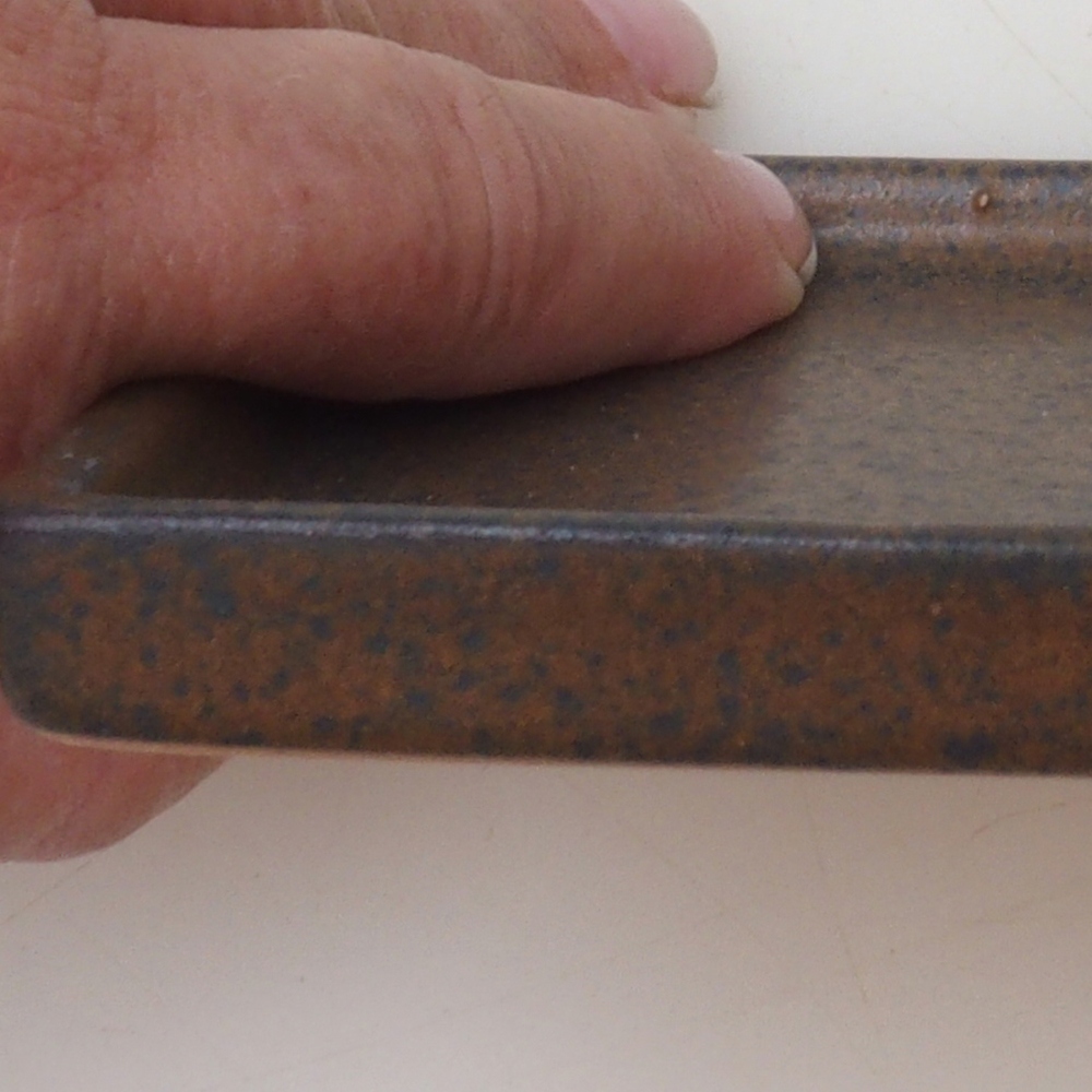 Coupe bonsaï carrée L - 14 x 14 x 1 cm - marron