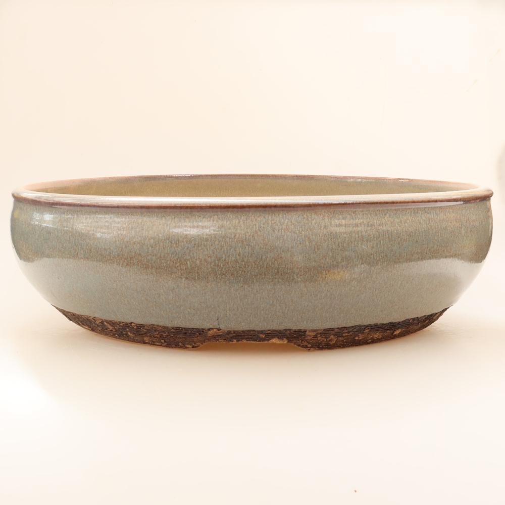 Pot à bonsaï en céramique 35 x 35 x 9,5 cm, couleur grise - RETRAIT SUR PLACE UNIQUEMENT ou expédition par palette