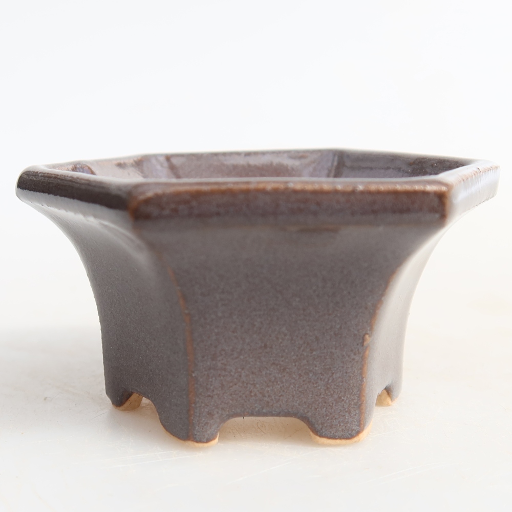 Pot à bonsaï en céramique, 5,5 x 5 x 3 cm, couleur grise