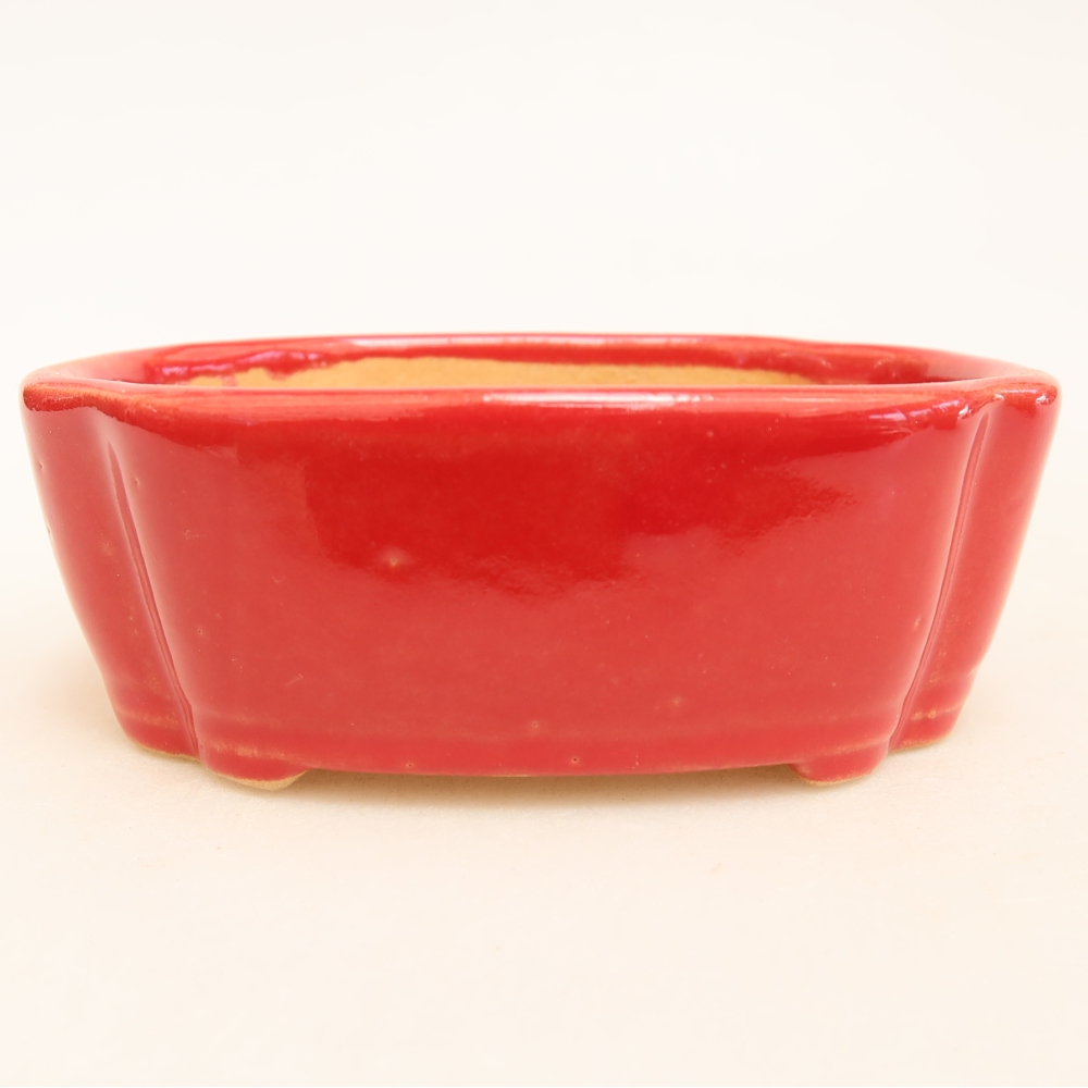 Pot à bonsaï en céramique 10,5 x 8 x 4 cm, couleur rouge