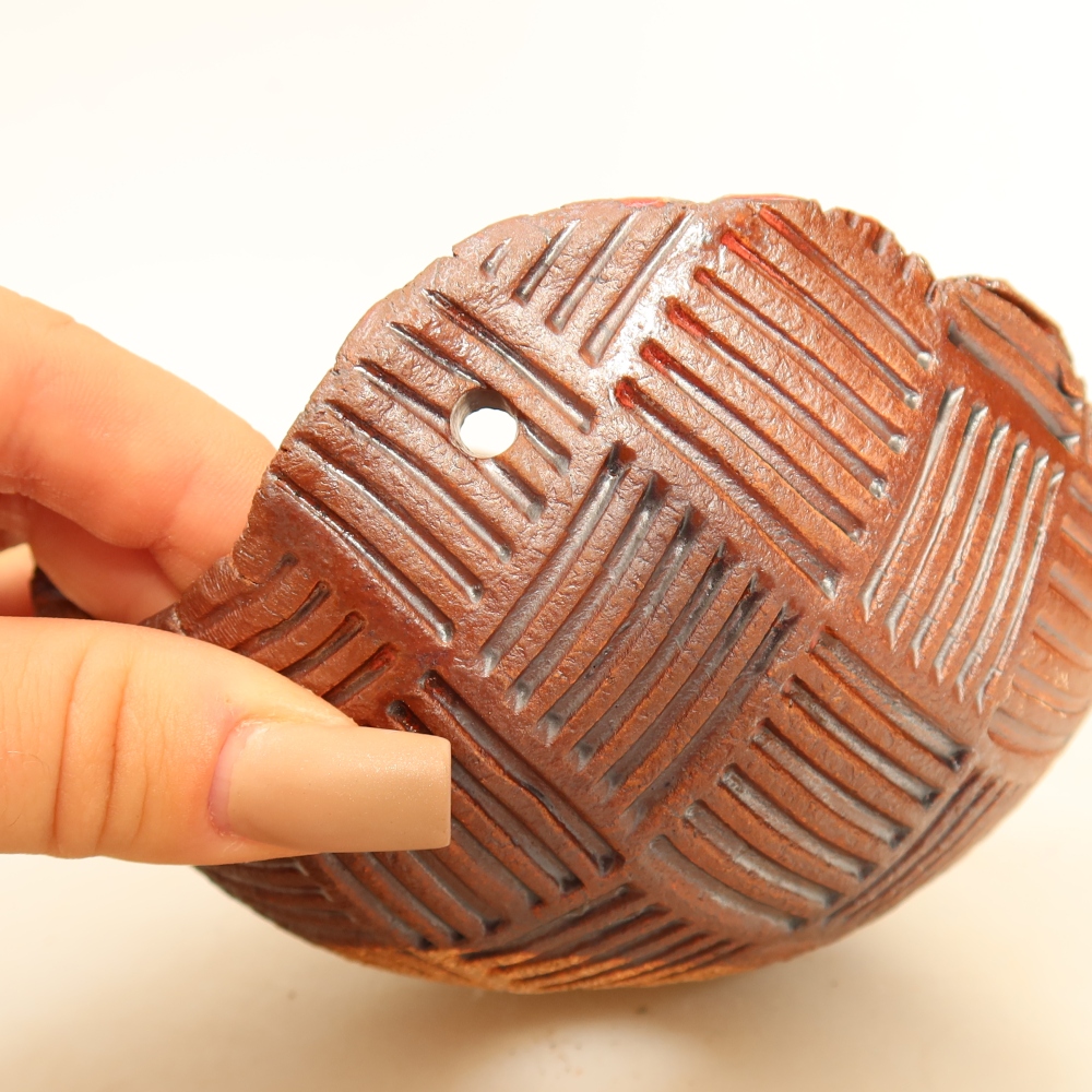 Coquille en céramique pour kokedama, 12,5 x 12 x 7,5 cm, couleur marron