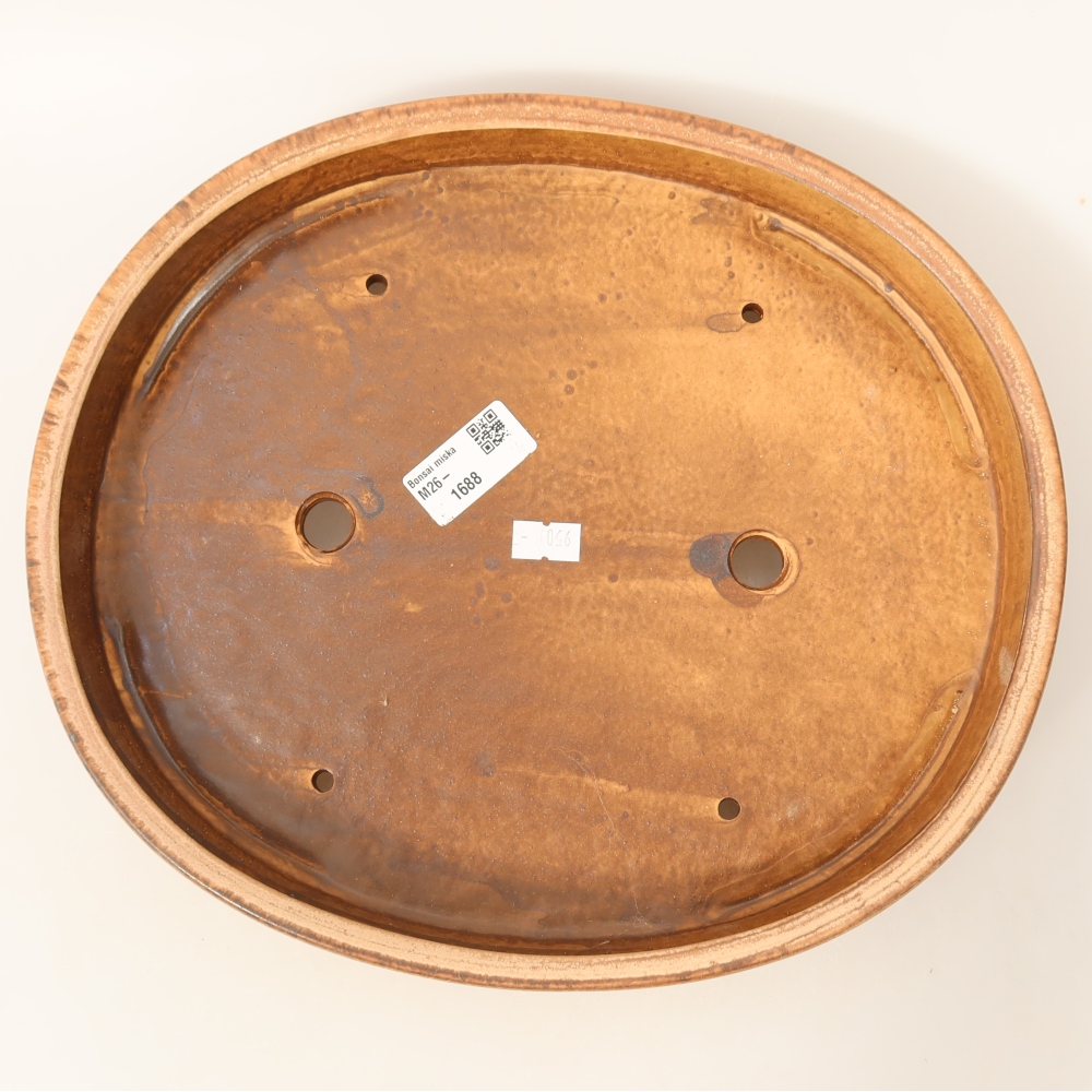 Pot à bonsaï en céramique 30,5 x 26,5 x 4 cm, couleur rose