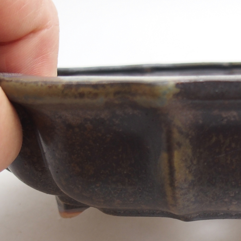 Bol à bonsaï en céramique 18 x 18 x 4,5 cm, brun