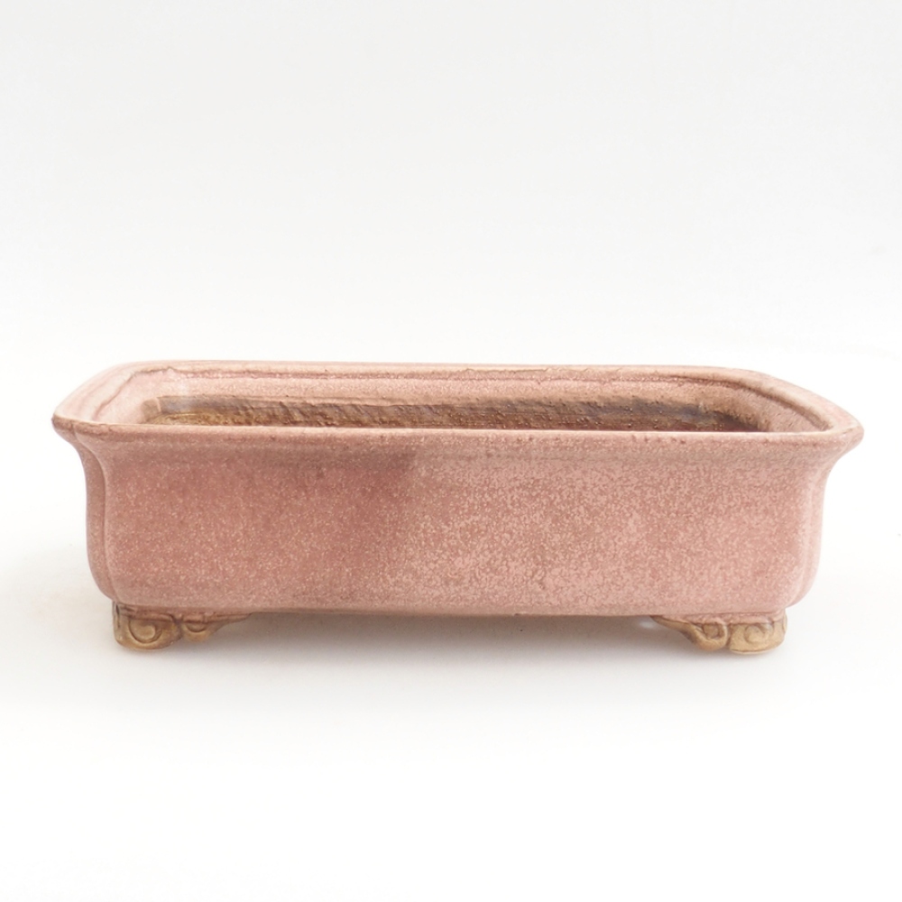 Bol à bonsaï en céramique 24,5 x 19 x 7 cm, rose
