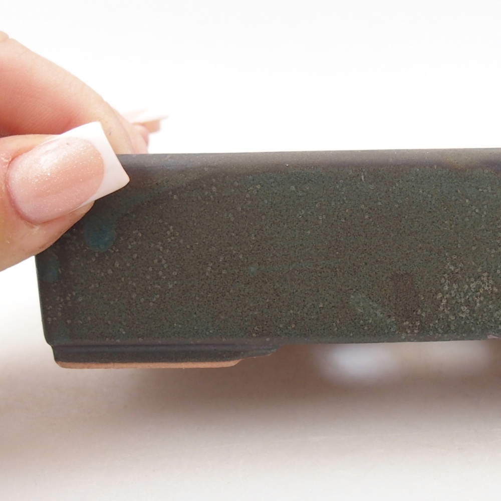Bol à bonsaï en céramique 13 x 9,5 x 4 cm, gris