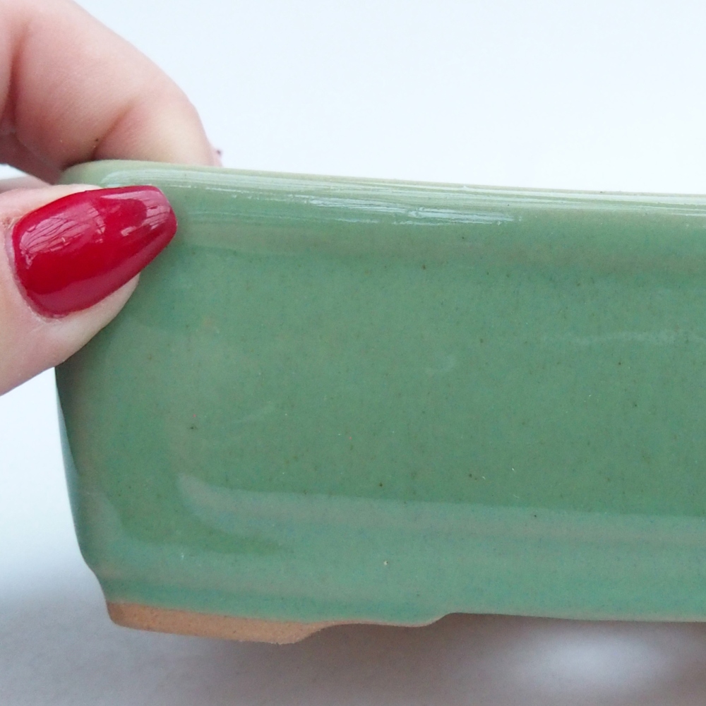 Bol à bonsaï en céramique 13 x 10 x 5 cm, vert