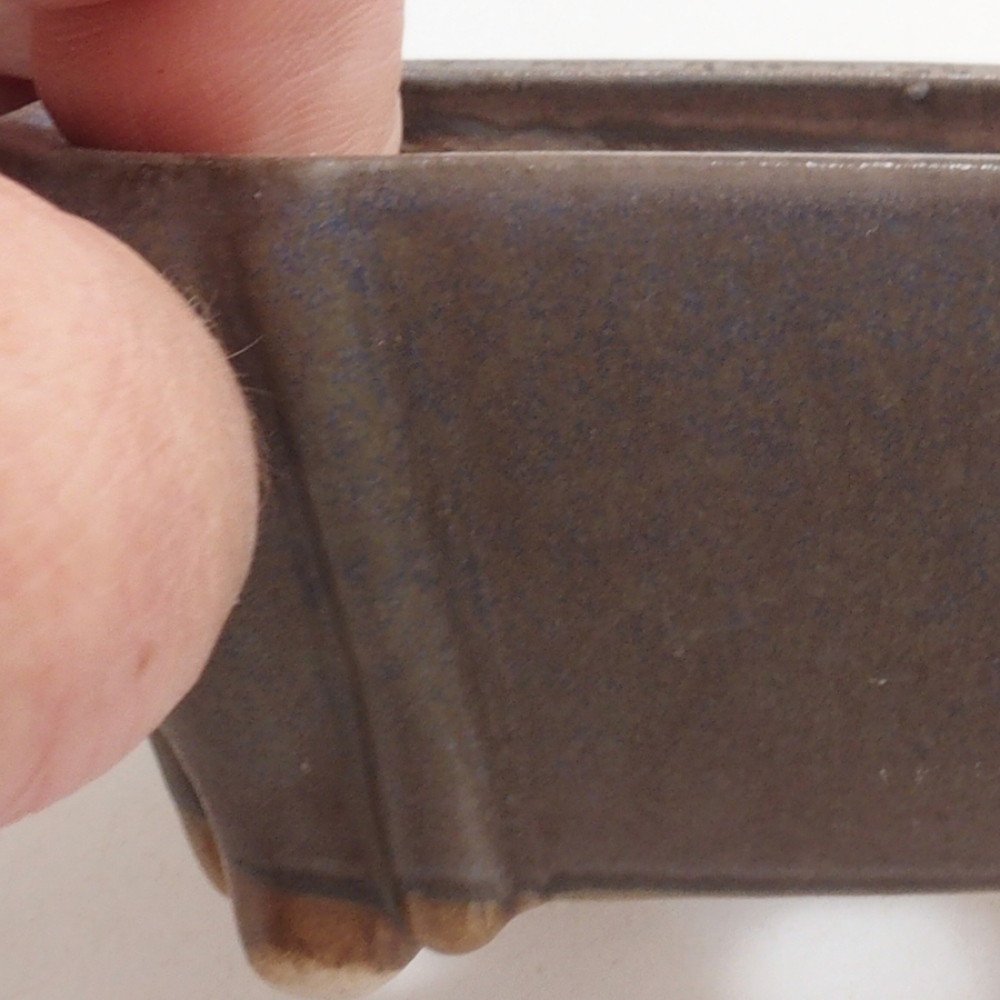 Bol à bonsaï en céramique 10 x 8,5 x 4 cm, brun