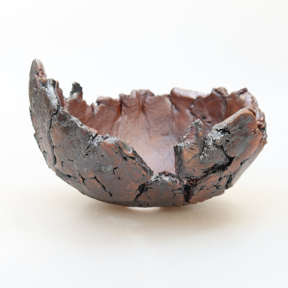 Coquille en céramique 14,5 x 14 x 8,5 cm, couleur marron