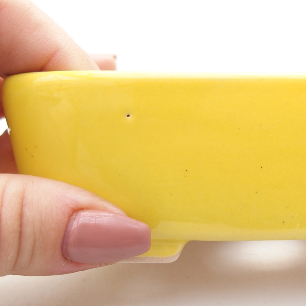 Bol à bonsaï en céramique 12,5 x 9 x 3,5 cm, jaune