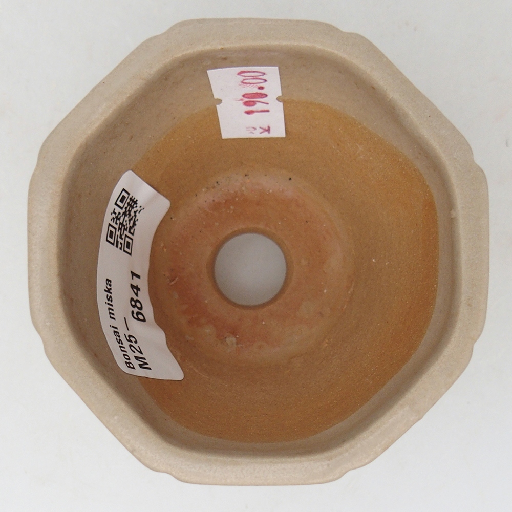Bol à bonsaï en céramique 7,5 x 7,5 x 6 cm, couleur beige