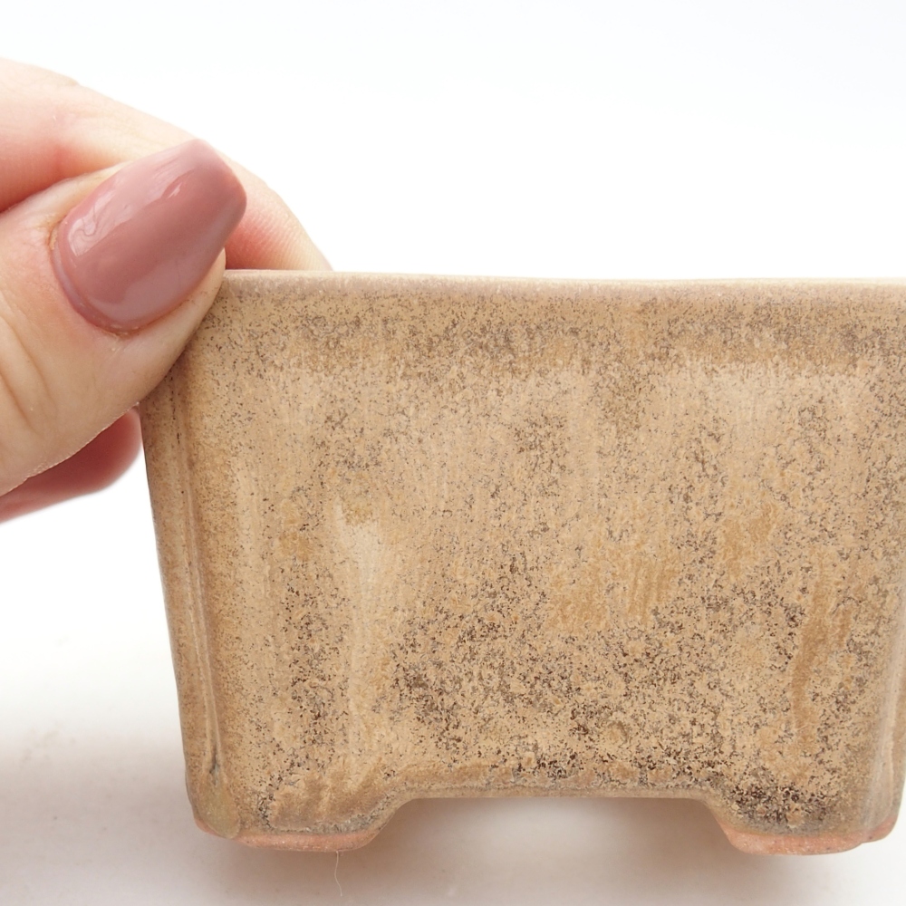 Bol à bonsaï en céramique 7,5 x 5,5 x 5 cm, couleur beige