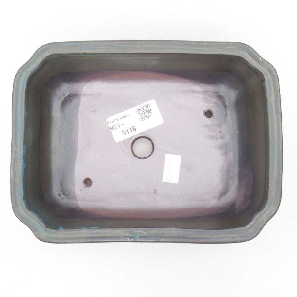 Bol à bonsaï en céramique 18 x 13,5 x 5 cm, gris