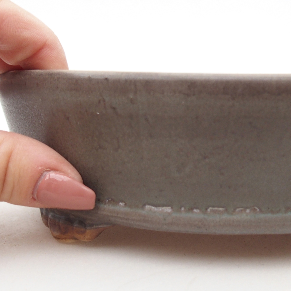 Bol à bonsaï en céramique 17,5 x 17,5 x 5 cm, couleur bleu