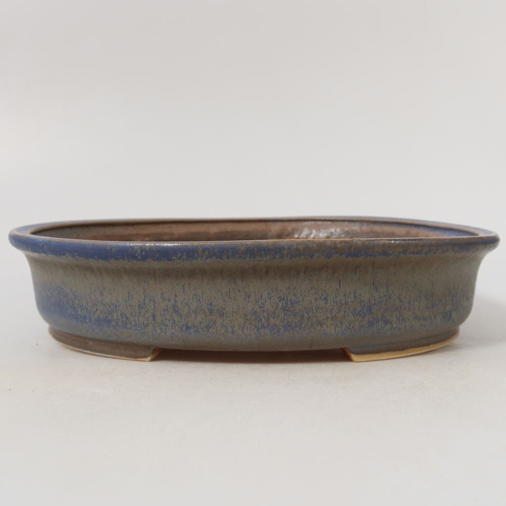 Bol à bonsaï en céramique 24 x 21 x 5 cm, couleur bleu
