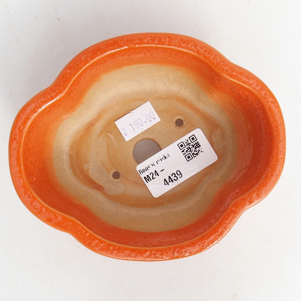 Bol à bonsaï en céramique 13 x 10,5 x 5,5 cm, orange