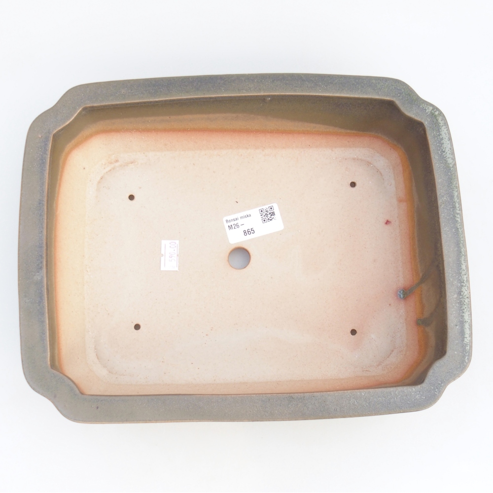 Bol à bonsaï en céramique 28 x 22,5 x 7 cm, vert-brun