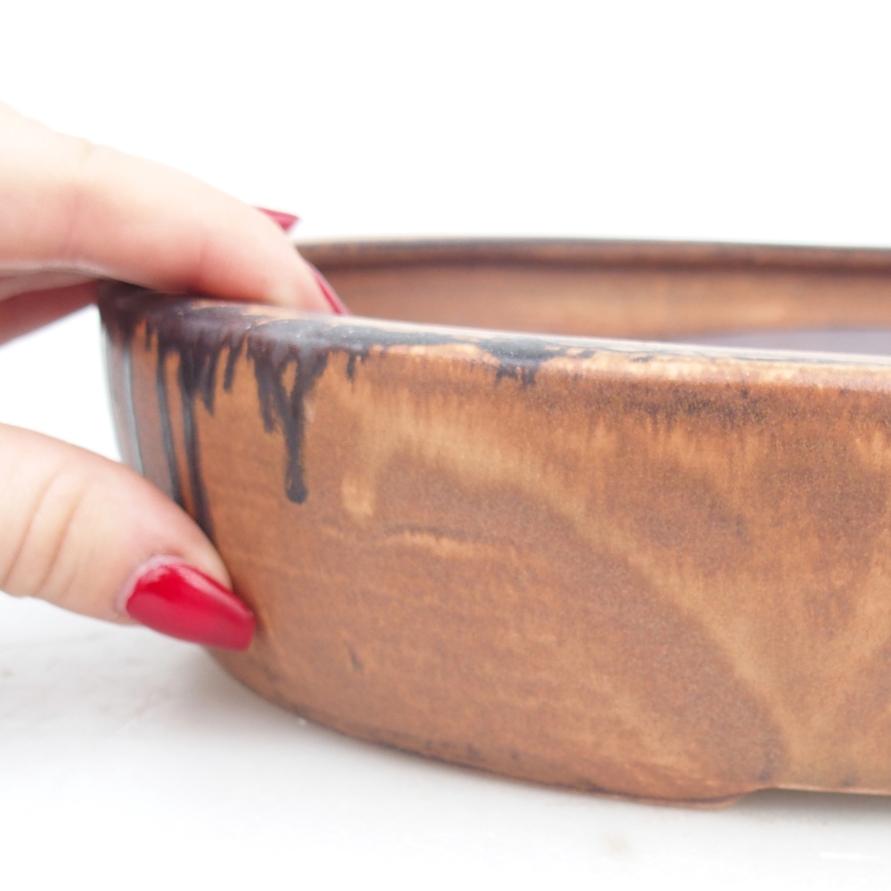 Bol à bonsaï en céramique 27 x 21 x 5 cm, rose