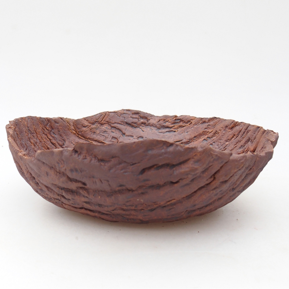 Coquille en céramique 19 x 19 x 6,5 cm , couleur marron