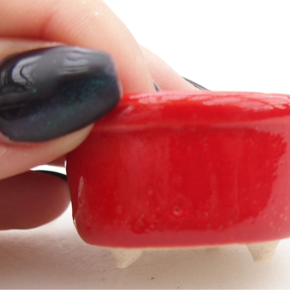 Mini bol bonsaï 4 x 4 x 2,5 cm, couleur rouge