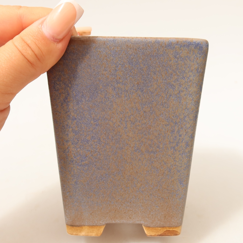 Bol à bonsaï en céramique 8,5 x 8,5 x 10,5 cm, couleur bleu